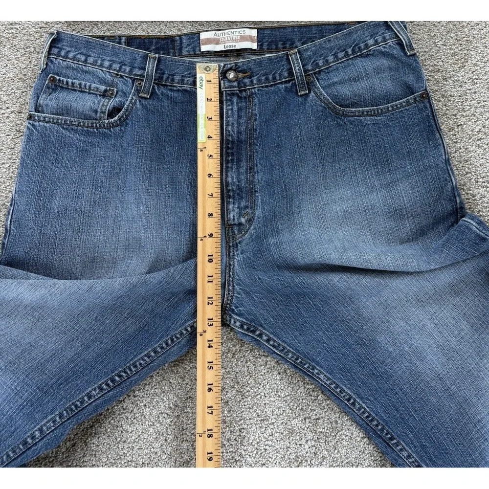 Levis Authentics Signature Jeans‎ Mens 38x32 Blue Loose Straight Cotton Y2K '09